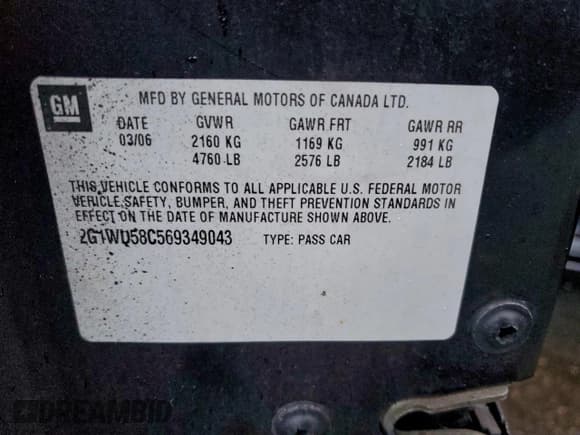 ✅ 2006 Chevrolet Impala SS • VIN: 2G1WD58C569349043 • Лот: 95213035. Опубликован ранее на Copart с пробегом 169 410 миль. Бесплатный доступ к архиву аукционных продаж из США и подробный отчёт об истории автомобиля на DreamBid. Изображение 12.