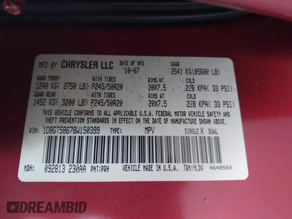 2008 Dodge Nitro R/T с VIN 1D8GT58678W150399, выставлен на аукционе IAAI как лот 42164047 с пробегом 148 578 миль миль и . История ставок и продаж доступна на DreamBid. Изображение 9.