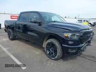 2024 Ram 1500 Big Horn with VIN 1C6SRFMT9RN169317, listed as a IAAI auction lot 43063387 with 27,303 mi miles and . Bid and sale history available at DreamBid. Image 1.