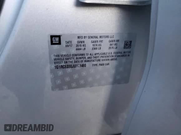 ✅ 2018 Chevrolet Volt LT • VIN: 1G1RC6S55JU111480 • Lot: 79200804. Wystawiony na Copart z przebiegiem 54 534 mil. Bezpłatny archiwum sprzedaży aukcyjnych z USA i szczegółowy raport historii pojazdu na DreamBid. Zdjęcie 14.