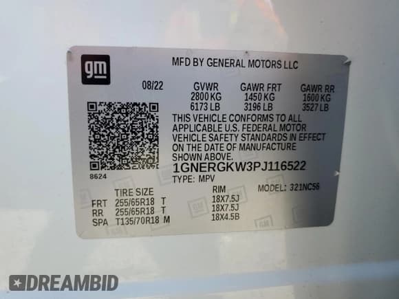 ✅ 2023 Chevrolet Traverse LT Cloth • VIN: 1GNERGKW3PJ116522 • Lot: 60564175. Wystawiony na Copart z przebiegiem 31 296 mil. Bezpłatny archiwum sprzedaży aukcyjnych z USA i szczegółowy raport historii pojazdu na DreamBid. Zdjęcie 13.