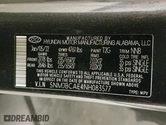 ✅ 2022 Hyundai Tucson SEL • VIN: 5NMJBCAE4NH083577 • Lot: 69462694. Wystawiony na Copart z przebiegiem 108 537 mil. Bezpłatny archiwum sprzedaży aukcyjnych z USA i szczegółowy raport historii pojazdu na DreamBid. Zdjęcie 13.