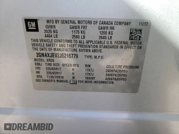 2018 Chevrolet Equinox LT с VIN 2GNAXJEV2J6216779, выставлен на аукционе Copart как лот 86751835 с пробегом 116 747 миль миль и Списание • Salvage title. История ставок и продаж доступна на DreamBid. Изображение 13.