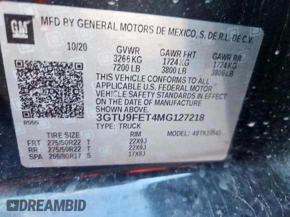 ✅ 2021 GMC Sierra 1500 Denali • VIN: 3GTU9FET4MG127218 • Лот: 91146295. Опубликован ранее на Copart с пробегом 91 544 миль. Бесплатный доступ к архиву аукционных продаж из США и подробный отчёт об истории автомобиля на DreamBid. Изображение 12.