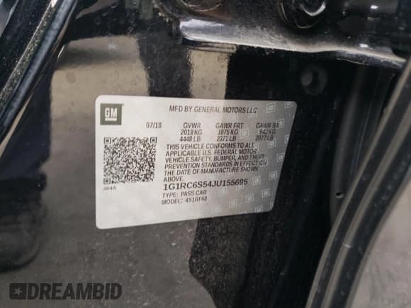 ✅ 2018 Chevrolet Volt LT • VIN: 1G1RC6S54JU155695 • Lot: 80601343. Wystawiony na Copart z przebiegiem 65 872 mil. Bezpłatny archiwum sprzedaży aukcyjnych z USA i szczegółowy raport historii pojazdu na DreamBid. Zdjęcie 13.