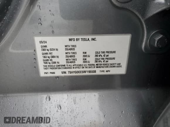 ✅ 2024 Tesla Model Y Long Range • VIN: 7SAYGDEE5RF195508 • Лот: 85880625. Опубликован ранее на Copart с пробегом 25 536 миль. Бесплатный доступ к архиву аукционных продаж из США и подробный отчёт об истории автомобиля на DreamBid. Изображение 13.