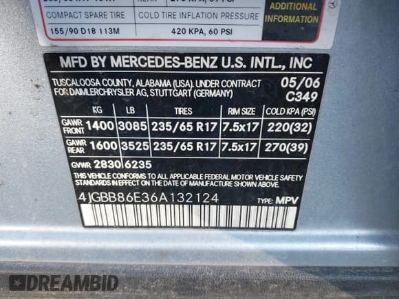 ✅ 2006 Mercedes-Benz M 350 • VIN: 4JGBB86E36A132124 • Lot: 43835995. Listed on IAAI with 156,194 mi. Free auction sales archive from the USA and detailed vehicle history report at DreamBid. Image 9.