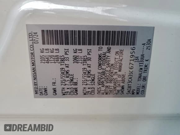 ✅ 2025 Nissan Rogue SL • VIN: 5N1BT3CA3SC671956 • Лот: 93432965. Опубликован ранее на Copart с пробегом 8 284 миль. Бесплатный доступ к архиву аукционных продаж из США и подробный отчёт об истории автомобиля на DreamBid. Изображение 13.