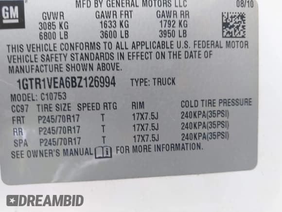 ✅ 2011 GMC Sierra 1500 SLE • VIN: 1GTR1VEA6BZ126994 • Lot: 40938932. Wystawiony na IAAI z przebiegiem 248 061 mil. Bezpłatny archiwum sprzedaży aukcyjnych z USA i szczegółowy raport historii pojazdu na DreamBid. Zdjęcie 9.