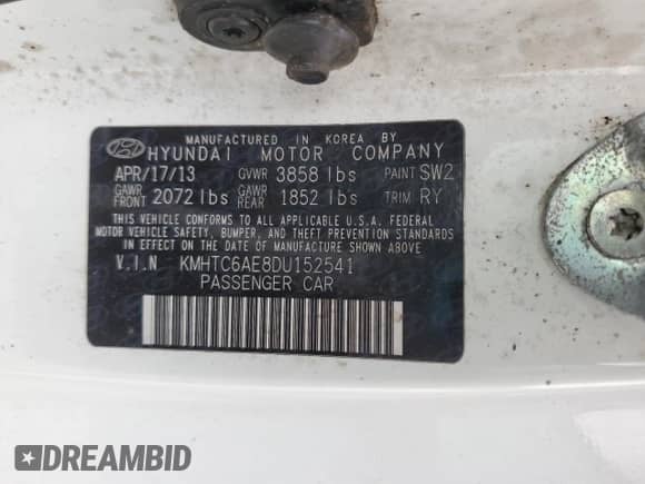 2013 Hyundai Veloster Turbo с VIN KMHTC6AE8DU152541, выставлен на аукционе Copart как лот 76671794 с пробегом 78 473 миль миль и Чистый • Clean title. История ставок и продаж доступна на DreamBid. Изображение 13.