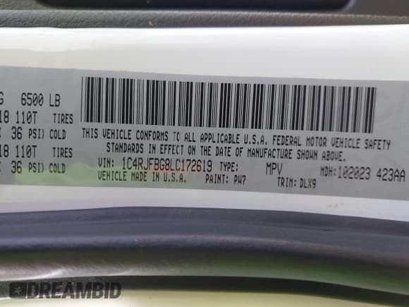 ✅ 2020 Jeep Grand Cherokee Limited • VIN: 1C4RJFBG8LC172619 • Лот: 43342848. Опубликован ранее на IAAI с пробегом 91 653 миль. Бесплатный доступ к архиву аукционных продаж из США и подробный отчёт об истории автомобиля на DreamBid. Изображение 9.