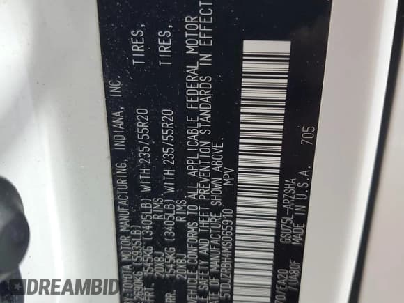 ✅ 2021 Toyota Highlander XSE • VIN: 5TDJZRBH4MS065910 • Lot: 68249655. Listed on Copart with 63,756 mi. Free auction sales archive from the USA and detailed vehicle history report at DreamBid. Image 13.