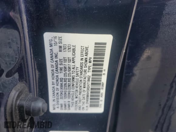 ✅ 2016 Honda CR-V EX • VIN: 2HKRM4H5XGH718462 • Lot: 86595205. Wystawiony na Copart z przebiegiem 162 849 mil. Bezpłatny archiwum sprzedaży aukcyjnych z USA i szczegółowy raport historii pojazdu na DreamBid. Zdjęcie 12.