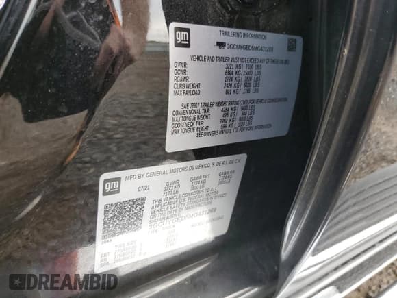 ✅ 2021 Chevrolet Silverado 1500 LTZ • VIN: 3GCUYGED5MG431269 • Лот: 84608925. Опубликован ранее на Copart с пробегом 53 553 миль. Бесплатный доступ к архиву аукционных продаж из США и подробный отчёт об истории автомобиля на DreamBid. Изображение 12.