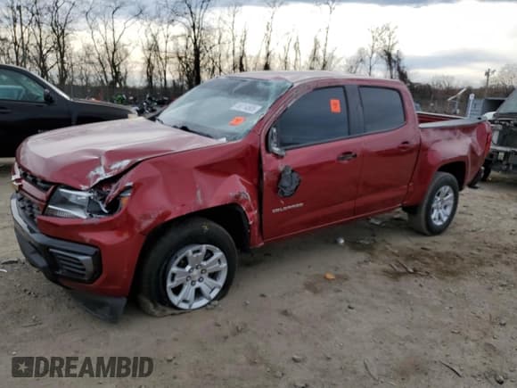✅ 2021 Chevrolet Colorado 2WD LT • VIN: 1GCGSCEN4M1210292 • Lot: 49714505. Listed on Copart with 96,725 mi. Free auction sales archive from the USA and detailed vehicle history report at DreamBid. Image 1.