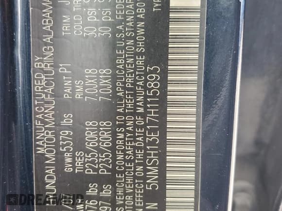 ✅ 2007 Hyundai Santa Fe SE • VIN: 5NMSH13E17H115893 • Lot: 82811014. Listed on Copart with 238,355 mi. Free auction sales archive from the USA and detailed vehicle history report at DreamBid. Image 15.