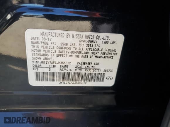 ✅ 2018 Infiniti Q50 Luxe • VIN: JN1EV7AP4JM355312 • Lot: 74276024. Wystawiony na Copart z przebiegiem 57 691 mil. Bezpłatny archiwum sprzedaży aukcyjnych z USA i szczegółowy raport historii pojazdu na DreamBid. Zdjęcie 12.