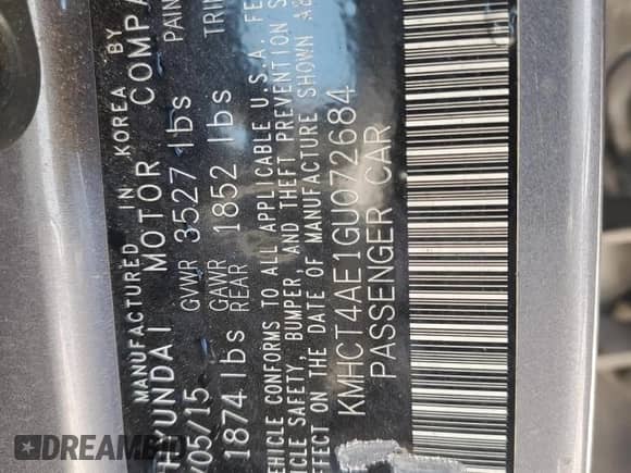 2016 Hyundai Accent SE with VIN KMHCT4AE1GU072684, listed as a Copart auction lot 81662875 with 92,435 mi miles and Salvage title. Bid and sale history available at DreamBid. Image 13.