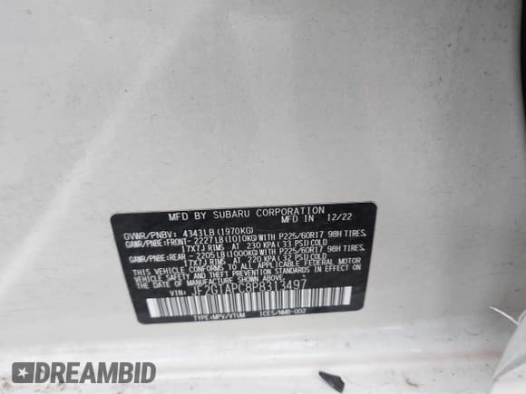 ✅ 2023 Subaru Crosstrek Premium • VIN: JF2GTAPC8P8313497 • Lot: 43512186. Wystawiony na IAAI z przebiegiem 25 892 mil. Bezpłatny archiwum sprzedaży aukcyjnych z USA i szczegółowy raport historii pojazdu na DreamBid. Zdjęcie 9.