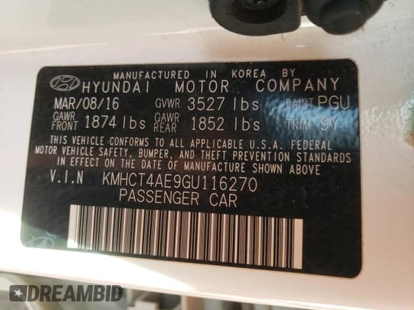 ✅ 2016 Hyundai Accent SE • VIN: KMHCT4AE9GU116270 • Лот: 37523244. Опубликован ранее на Copart с пробегом 110 151 миль. Бесплатный доступ к архиву аукционных продаж из США и подробный отчёт об истории автомобиля на DreamBid. Изображение 13.