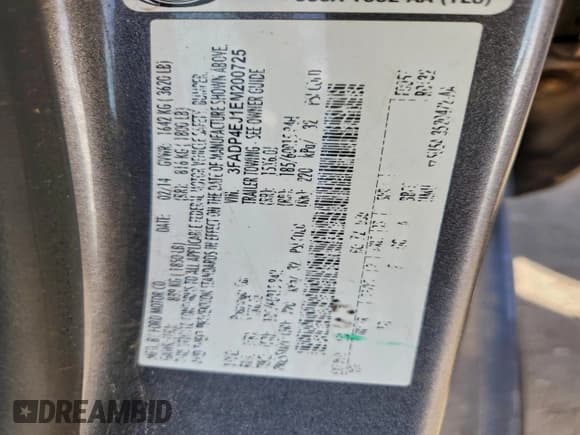 ✅ 2014 Ford Fiesta SE • VIN: 3FADP4EJ1EM200725 • Lot: 96177055. Wystawiony na Copart z przebiegiem 174 254 mil. Bezpłatny archiwum sprzedaży aukcyjnych z USA i szczegółowy raport historii pojazdu na DreamBid. Zdjęcie 12.