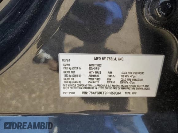 ✅ 2024 Tesla Model Y Long Range • VIN: 7SAYGDEE2RF059384 • Лот: 63147645. Опубликован ранее на Copart с пробегом 18 792 миль. Бесплатный доступ к архиву аукционных продаж из США и подробный отчёт об истории автомобиля на DreamBid. Изображение 12.