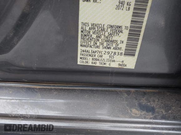 ✅ 2015 Nissan Altima S • VIN: 1N4AL3AP7FC297838 • Lot: 43585793. Wystawiony na IAAI z przebiegiem 103 756 mil. Bezpłatny archiwum sprzedaży aukcyjnych z USA i szczegółowy raport historii pojazdu na DreamBid. Zdjęcie 9.