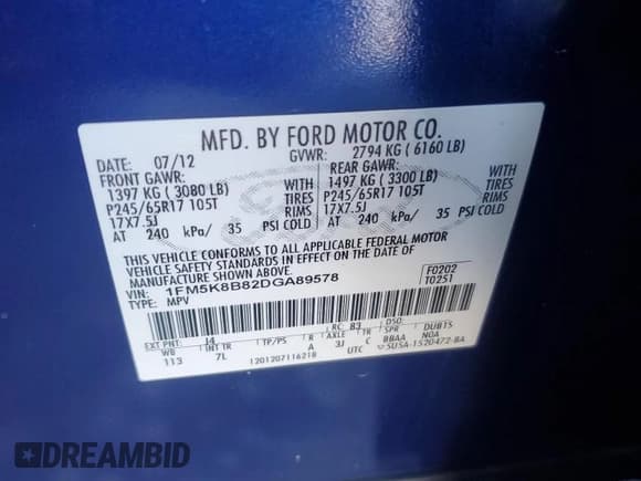 ✅ 2013 Ford Explorer • VIN: 1FM5K8B82DGA89578 • Lot: 91002335. Wystawiony na Copart z przebiegiem 122 304 mil. Bezpłatny archiwum sprzedaży aukcyjnych z USA i szczegółowy raport historii pojazdu na DreamBid. Zdjęcie 13.