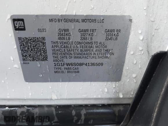 ✅ 2023 Chevrolet Bolt EV 1LT • VIN: 1G1FW6S08P4136509 • Lot: 40968397. Wystawiony na IAAI z przebiegiem 33 383 mil. Bezpłatny archiwum sprzedaży aukcyjnych z USA i szczegółowy raport historii pojazdu na DreamBid. Zdjęcie 9.