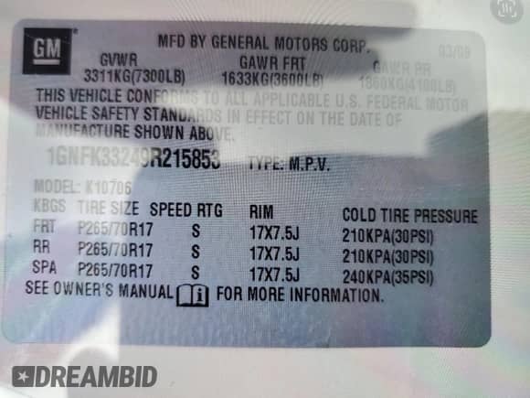 2009 Chevrolet Tahoe LTZ с VIN 1GNFK33249R215853, выставлен на аукционе Copart как лот 80132245 с пробегом 208 877 миль миль и Списание • Salvage title. История ставок и продаж доступна на DreamBid. Изображение 13.