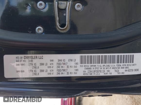 ✅ 2009 Dodge 1500 TRX • VIN: 1D3HV18P29S781124 • Lot: 42253416. Wystawiony na IAAI z przebiegiem 158 468 mil. Bezpłatny archiwum sprzedaży aukcyjnych z USA i szczegółowy raport historii pojazdu na DreamBid. Zdjęcie 9.