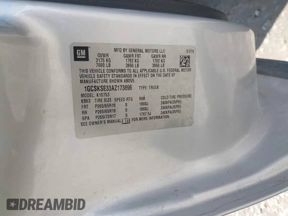 2010 Chevrolet Silverado 1500 LT с VIN 1GCSKSE33AZ173896, выставлен на аукционе IAAI как лот 43259193 с пробегом 143 529 миль миль и . История ставок и продаж доступна на DreamBid. Изображение 9.