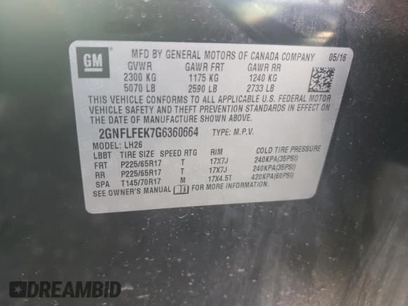 ✅ 2016 Chevrolet Equinox LT • VIN: 2GNFLFEK7G6360664 • Лот: 43750554. Опубликован ранее на Copart с пробегом 108 951 миль. Бесплатный доступ к архиву аукционных продаж из США и подробный отчёт об истории автомобиля на DreamBid. Изображение 13.