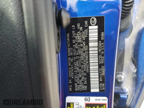 ✅ 2022 Lexus ES 350 F Sport • VIN: 58AGZ1B1XNU137354 • Lot: 81772615. Wystawiony na Copart z przebiegiem 71 059 mil. Bezpłatny archiwum sprzedaży aukcyjnych z USA i szczegółowy raport historii pojazdu na DreamBid. Zdjęcie 13.