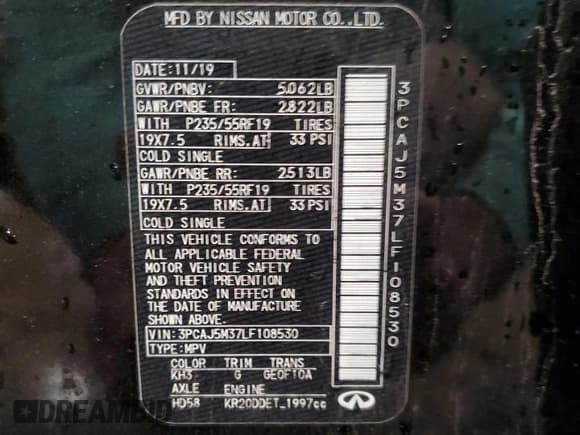 ✅ 2020 Infiniti QX50 Luxe • VIN: 3PCAJ5M37LF108530 • Lot: 57403415. Wystawiony na Copart z przebiegiem 59 201 mil. Bezpłatny archiwum sprzedaży aukcyjnych z USA i szczegółowy raport historii pojazdu na DreamBid. Zdjęcie 13.