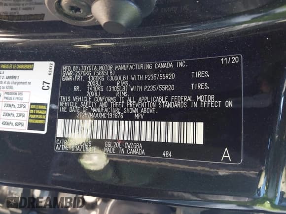 ✅ 2021 Lexus RX 350 • VIN: 2T2HZMAAXMC191876 • Лот: 41457215. Опубликован ранее на IAAI с пробегом 58 988 миль. Бесплатный доступ к архиву аукционных продаж из США и подробный отчёт об истории автомобиля на DreamBid. Изображение 9.