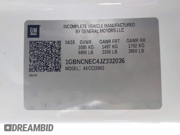 ✅ 2018 Chevrolet Silverado 1500 • VIN: 1GBNCNEC4JZ332036 • Лот: 43312386. Опубликован ранее на IAAI с пробегом 161 184 миль. Бесплатный доступ к архиву аукционных продаж из США и подробный отчёт об истории автомобиля на DreamBid. Изображение 9.