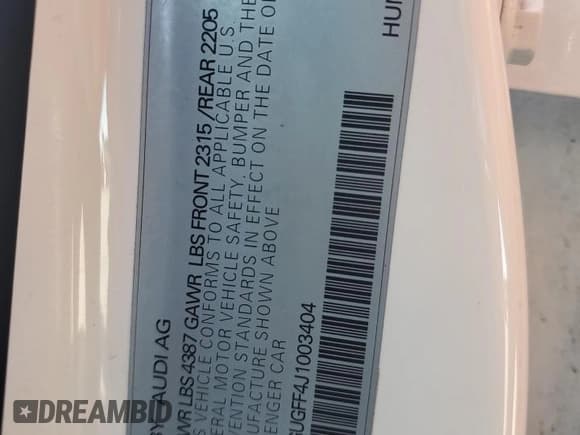 ✅ 2018 Audi A3 Premium Plus • VIN: WAUGUGFF4J1003404 • Лот: 69975335. Опубликован ранее на Copart с пробегом 87 048 миль. Бесплатный доступ к архиву аукционных продаж из США и подробный отчёт об истории автомобиля на DreamBid. Изображение 13.