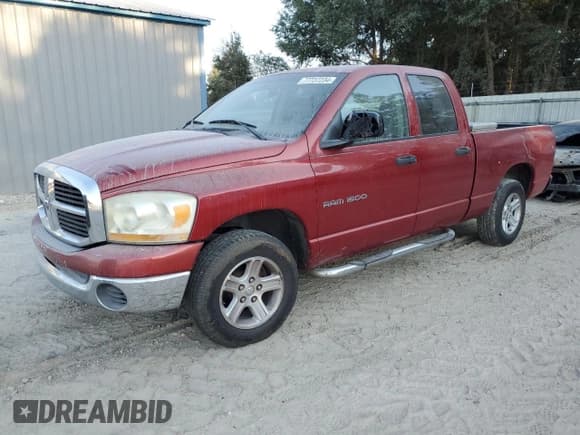 ✅ 2006 Dodge 1500 SLT • VIN: 1D7HA18N66S627939 • Лот: 77737234. Опубликован ранее на Copart с пробегом Не указан. Бесплатный доступ к архиву аукционных продаж из США и подробный отчёт об истории автомобиля на DreamBid. Изображение 1.