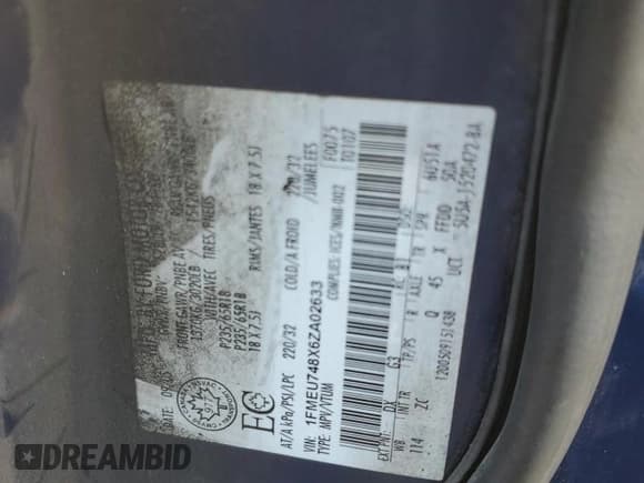 ✅ 2006 Ford Explorer Eddie Bauer • VIN: 1FMEU748X6ZA02633 • Lot: 71262905. Listed on Copart with 404,342 mi. Free auction sales archive from the USA and detailed vehicle history report at DreamBid. Image 14.