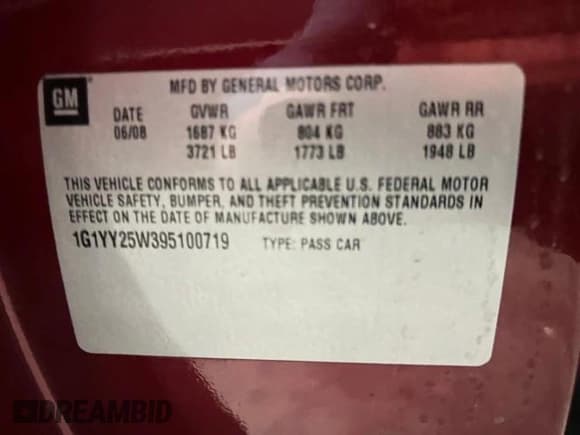 ✅ 2009 Chevrolet Corvette 1LT • VIN: 1G1YY25W395100719 • Lot: 46069435. Listed on Copart with 186,874 mi. Free auction sales archive from the USA and detailed vehicle history report at DreamBid. Image 10.