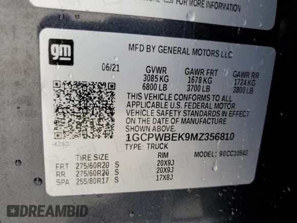 ✅ 2021 Chevrolet Silverado 1500 Custom • VIN: 1GCPWBEK9MZ356810 • Lot: 68623204. Wystawiony na Copart z przebiegiem 71 977 mil. Bezpłatny archiwum sprzedaży aukcyjnych z USA i szczegółowy raport historii pojazdu na DreamBid. Zdjęcie 15.