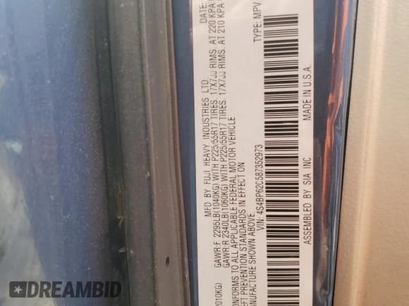 ✅ 2008 Subaru Outback Limited • VIN: 4S4BP62C587352973 • Lot: 56156935. Listed on Copart with 238,451 mi. Free auction sales archive from the USA and detailed vehicle history report at DreamBid. Image 13.