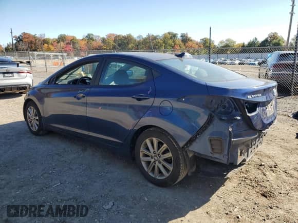 2015 Hyundai Elantra SE with VIN 5NPDH4AE8FH641324, listed as a Copart auction lot 87365485 with 136,424 mi miles and Salvage title. Bid and sale history available at DreamBid. Image 2.