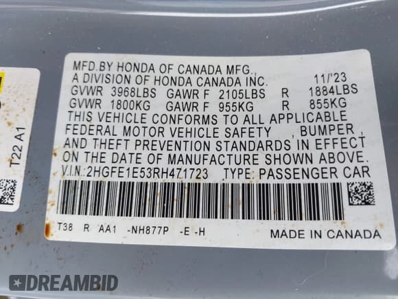 ✅ 2024 Honda Civic Si • VIN: 2HGFE1E53RH471723 • Lot: 42330497. Wystawiony na IAAI z przebiegiem 24 156 mil. Bezpłatny archiwum sprzedaży aukcyjnych z USA i szczegółowy raport historii pojazdu na DreamBid. Zdjęcie 9.