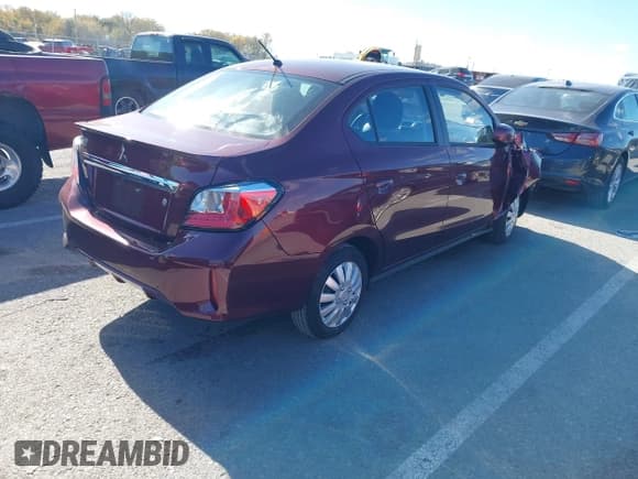 ✅ 2024 Mitsubishi Mirage ES • VIN: ML32FUFJ8RHF19087 • Лот: 43659719. Опубликован ранее на IAAI с пробегом 21 083 миль. Бесплатный доступ к архиву аукционных продаж из США и подробный отчёт об истории автомобиля на DreamBid. Изображение 4.