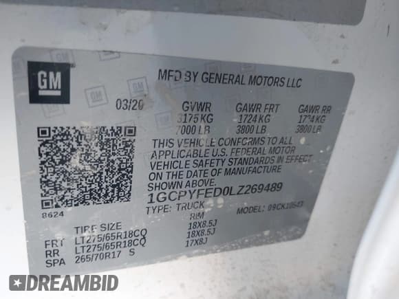 ✅ 2020 Chevrolet Silverado 1500 LT Trail Boss • VIN: 1GCPYFED0LZ269489 • Lot: 41886733. Wystawiony na IAAI z przebiegiem 71 414 mil. Bezpłatny archiwum sprzedaży aukcyjnych z USA i szczegółowy raport historii pojazdu na DreamBid. Zdjęcie 9.