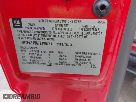 ✅ 2007 GMC Sierra 1500 Work Truck • VIN: 1GTEK14V67Z100721 • Лот: 43492368. Опубликован ранее на IAAI с пробегом 108 039 миль. Бесплатный доступ к архиву аукционных продаж из США и подробный отчёт об истории автомобиля на DreamBid. Изображение 9.