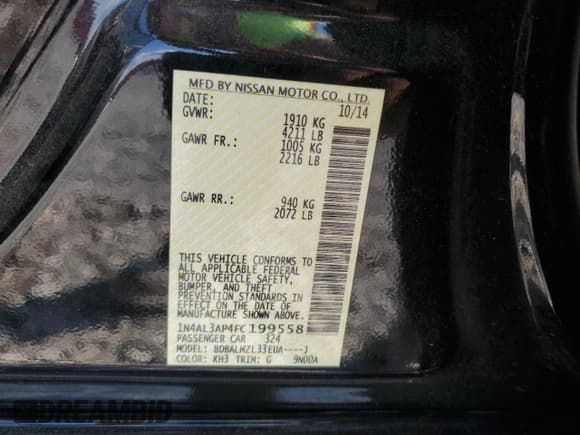 ✅ 2015 Nissan Altima SV • VIN: 1N4AL3AP4FC199558 • Lot: 83919145. Wystawiony na Copart z przebiegiem 122 609 mil. Bezpłatny archiwum sprzedaży aukcyjnych z USA i szczegółowy raport historii pojazdu na DreamBid. Zdjęcie 12.