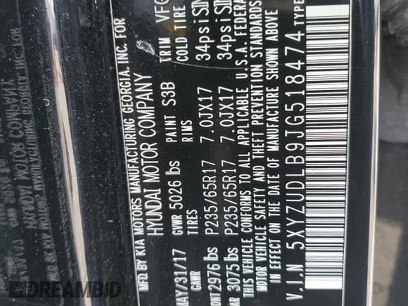 ✅ 2018 Hyundai Santa Fe 2.4L • VIN: 5XYZUDLB9JG518474 • Лот: 44997234. Опубликован ранее на Copart с пробегом 51 542 миль. Бесплатный доступ к архиву аукционных продаж из США и подробный отчёт об истории автомобиля на DreamBid. Изображение 13.